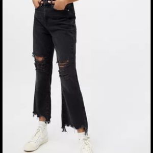 BDG black cropped flare jeans
